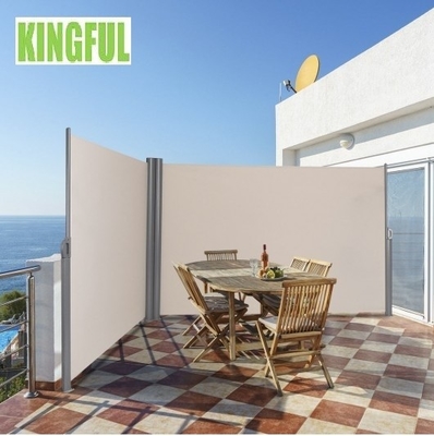 Avvolgimento a doppio retrattile di vetrina laterale per patio con funzionamento manuale Materiale poliestere