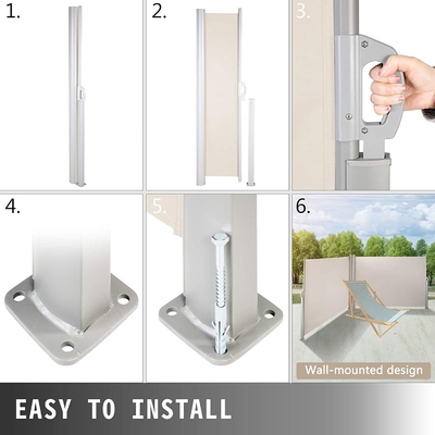 Avvolgimento a doppio retrattile di vetrina laterale per patio con funzionamento manuale Materiale poliestere