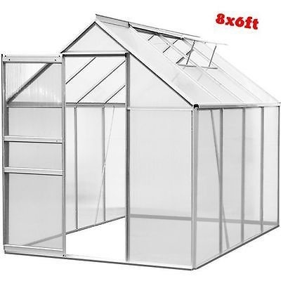 Finitura di telaio non rivestito 6ft x 8ft Grande serra da giardino per il giardinaggio all'aperto