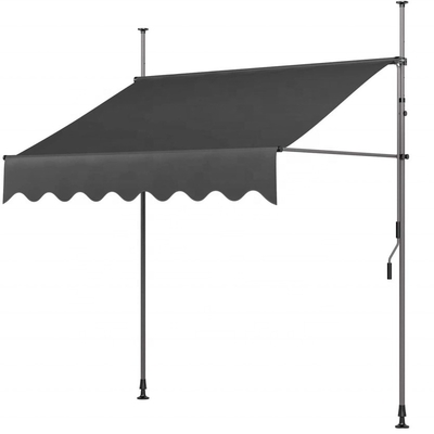 Avvolgimento manuale per balcone in tessuto di poliestere con telaio grigio e trattamento anti-UV