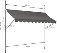 Avvolgimento manuale per balcone in tessuto di poliestere con telaio grigio e trattamento anti-UV