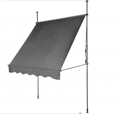 Avvolgimento manuale per balcone in tessuto di poliestere con telaio grigio e trattamento anti-UV