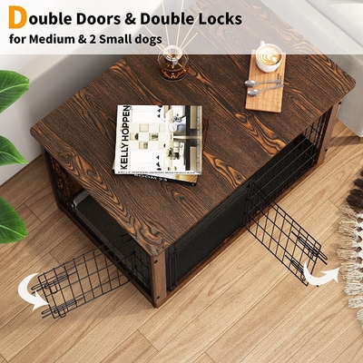 Casse per cani in legno a doppia porta in stile moderno 81*55*67cm per mobili per la casa