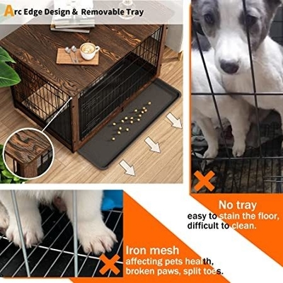 Casse per cani in legno a doppia porta in stile moderno 81*55*67cm per mobili per la casa