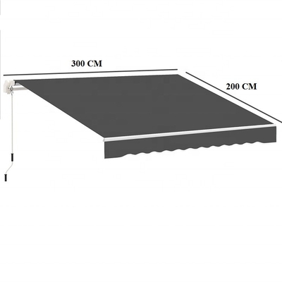 300*200CM Manuale maniglia a manubrio impermeabile Tollo ombrello per vetrina