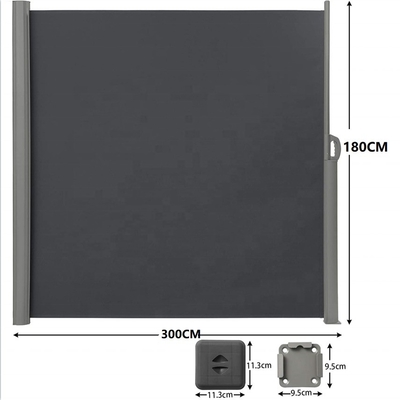 Materiale di vela Poliestere telone laterale retrattile per schermo di privacy esterno 63&quot; x 118