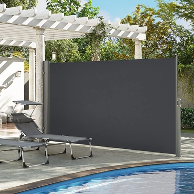 180x300 cm Ombra retrattile di tenda laterale per patio terrazzo giardino a prova di sole e impermeabile
