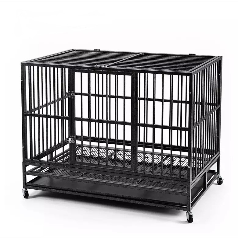 Cage per cani di grandi e medie dimensioni di 38 pollici nero