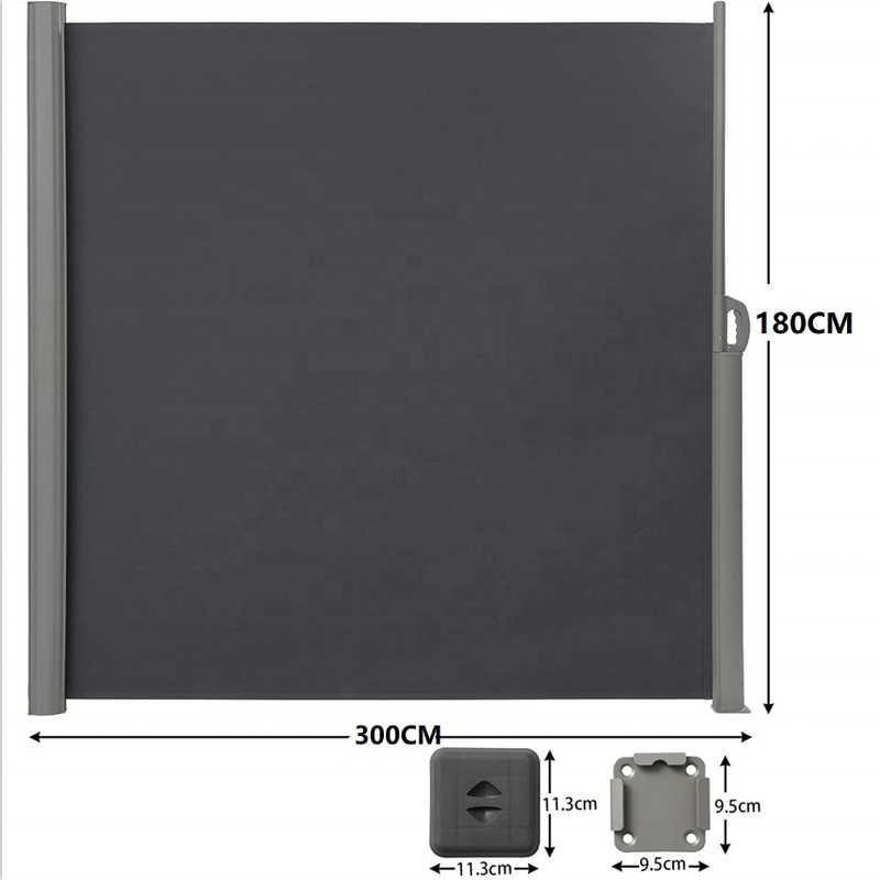 Materiale di vela Poliestere telone laterale retrattile per schermo di privacy esterno 63&quot; x 118